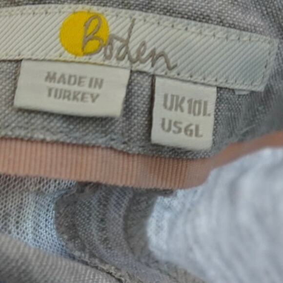 Boden Eldon Linen Wide Leg Trouser Pants Grey Womens Size 6L - Picture 7 of 7